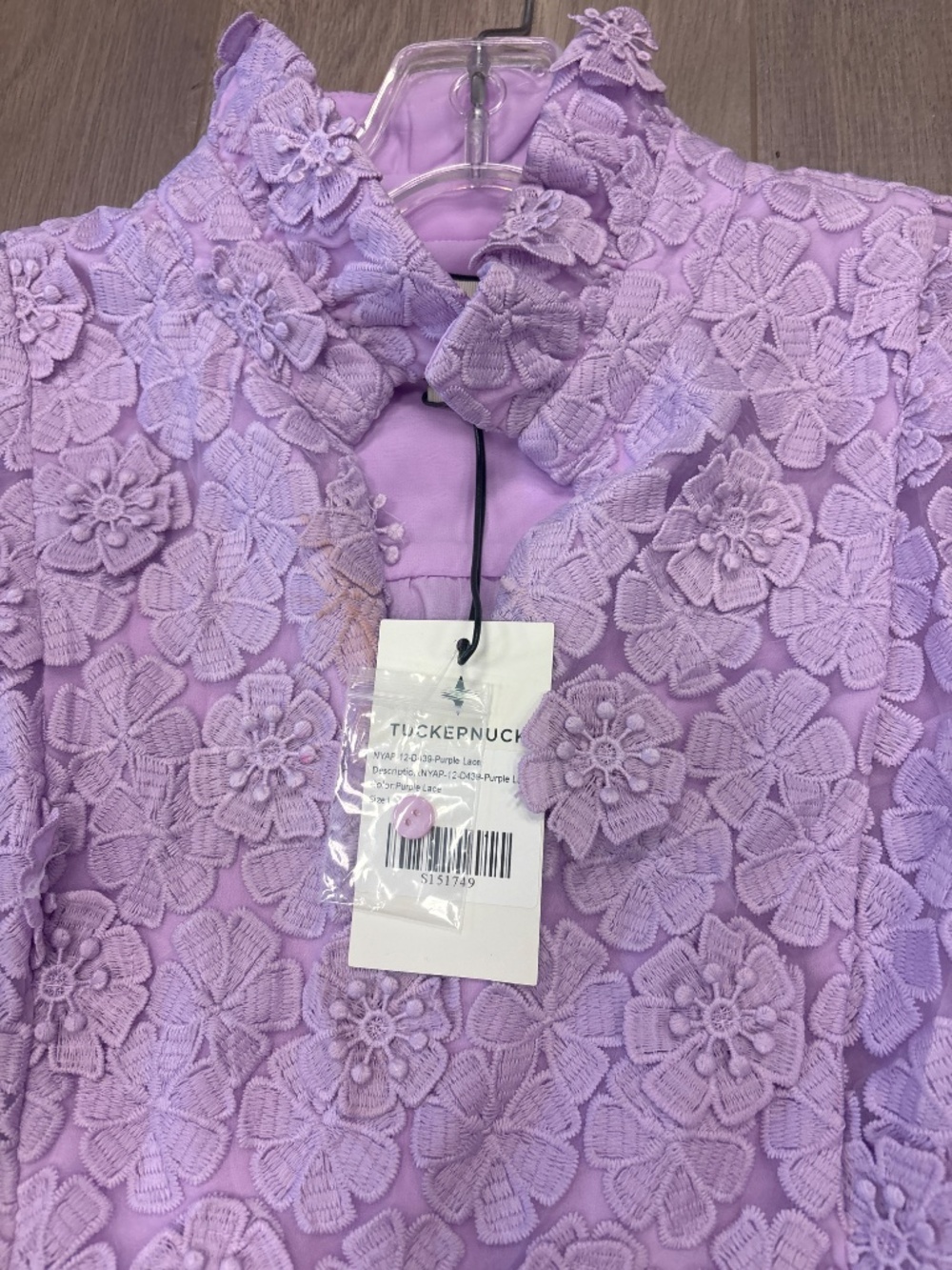 NWT Tuckernuck purple lace floral dress L - Picture 4 of 9